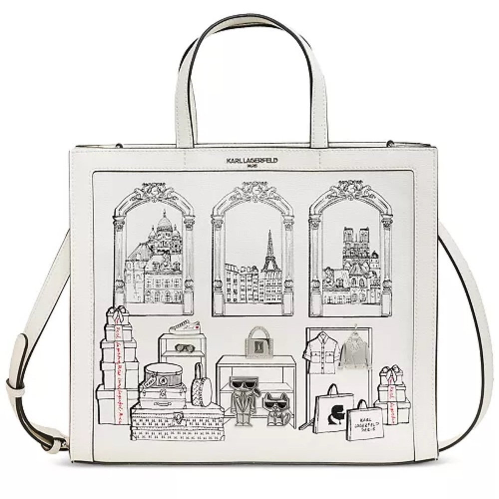 NWT Karl Lagerfeld Nouveau White Leather Tote‎